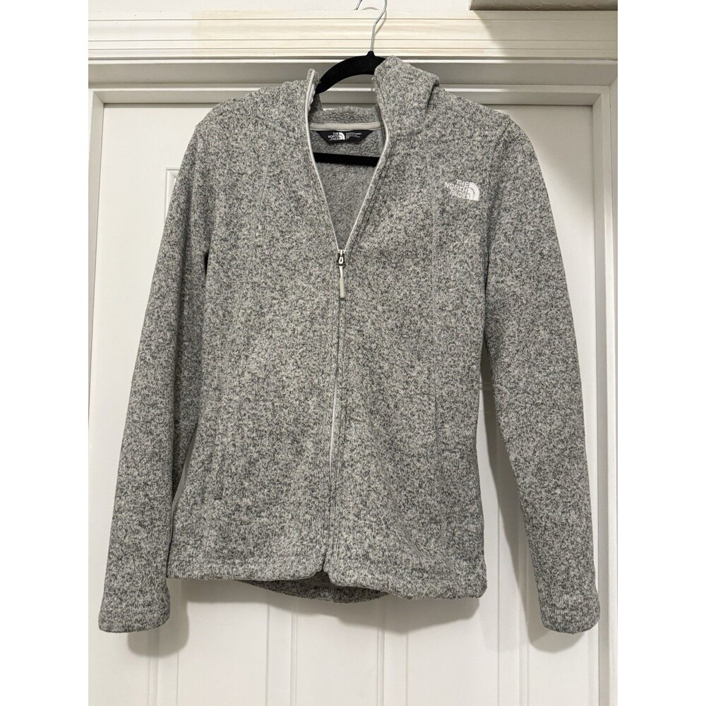 North Face Women's Heather Gray Hooded Zip-Up Light Jacket Sweater Size S